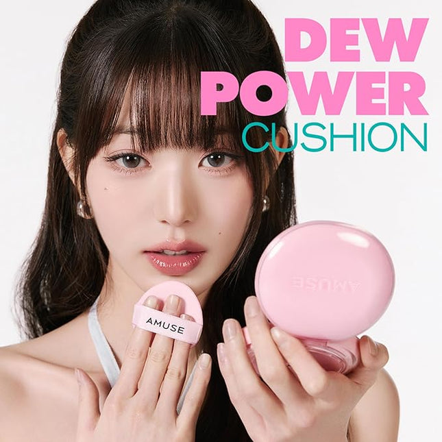 Amuse SEOUL Dew Power Vegan Cushion Foundation (01 PURE) | Dewy, glow, long-lasting, double coverage, clean beauty, lightweight