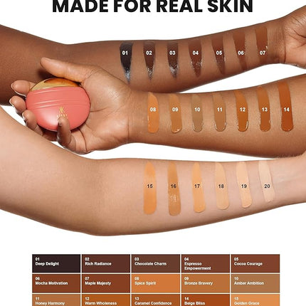 Konfident Glow Skin Tint – Porcelain Positivity Hydrating Oil-Free Glass-Skin Foundation, Buildable Light-to-Medium Coverage, 30 ml – Inclusive Clean Makeup for Radiant Confidence