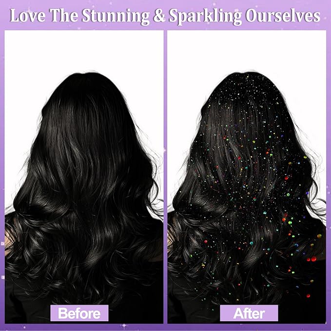 Yosca Body Glitter Spray, 3Pcs Holographic Silver Travel Shiny Glitter Spray for Body Hair Clothes Pride Accessories, Long-Lasting Shimmer Powder Hairspray for Festival Concert Party Rave Accessories