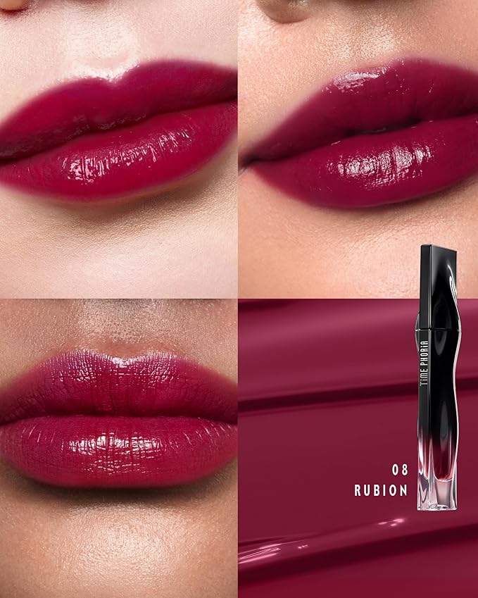 STELLAR DUST LIP STAIN-Long Lasting, Waterproof and Transferproof Lip Tint, Glossy Finish Lip Gloss, Lightweight Lipstick, High Coverage, Vivid Color (08 RUBION)