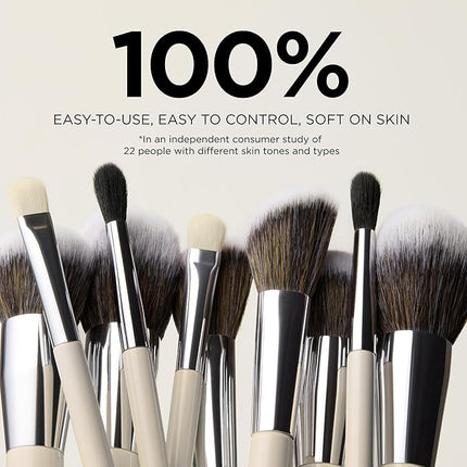 HALEYS Makeup Brush Set 5 pcs: Soft, Streak-free, Perfect Blending, Buff, Blurs and Smooth, Premium Luxury Vegan Bristles, For Liquid, Cream or Powder, Vegan, Cruelty-free, Sustainable Wood