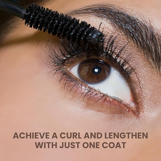 POISE Makeup HD Mascara Water-Resistant Formula | Extended Volume Fullness and Lash Definition Humidity and Smudge-Proof Eye Lashes Mascara, Black