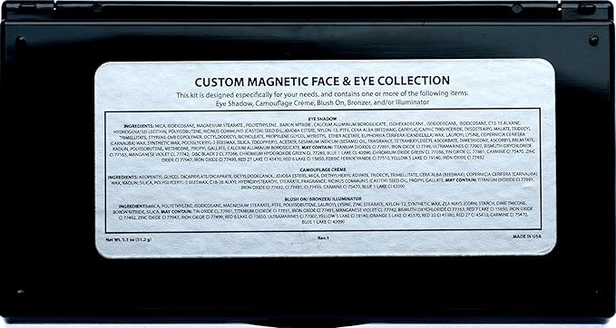 Metallic Shimmer Off White, Gold Bronze Brown, and Glitter Black Vegan Eyeshadow Trio Palette; Talc, Paraben & Cruelty Free