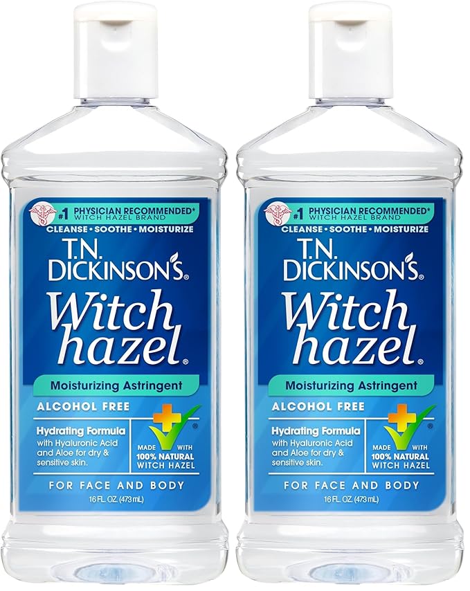 T.N. Dickinson's Witch Hazel Alcohol-Free Moisturizing Astringent, Made with 100% Natural Witch Hazel 16 oz (Pack of 2)