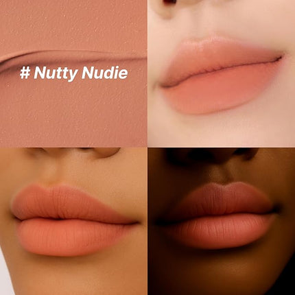 Touch in Sol Vegan Again Blur Core Lip Tint (#Nutty Nude) - Long Lasting, High Pigment Velvet Matte Lip Stain – Lightweight Smooth Blur Finish