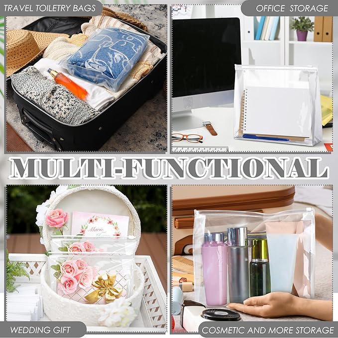 Xuniea 50 Pcs Mini Clear Makeup Bag Small Clear Zipper Pouch Travel Plastic Cosmetic Organizer Waterproof for Toiletries Swimsuit Bikini Bathing Suit(11.81'',Transparent)