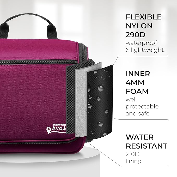 Travel Toiletry Bag for Men and Women - (10.6”x10.6”x3.2”) Large Hanging Toiletry Organizer - Waterproof Hygiene Bag with Metal XXL Swivel Hook, with Sturdy Zippers and 19 Compartments for Toiletries