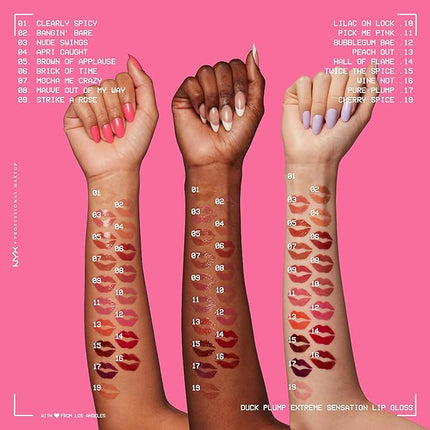 NYX PROFESSIONAL MAKEUP Duck Plump High Pigment Plumping Lip Gloss with Spicy Ginger, Vegan Lip Makeup - Brick Of Time (Rich Terracotta)