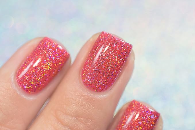 ILNP Sunkissed - Bright Watermelon Holographic Sheer Jelly Nail Polish