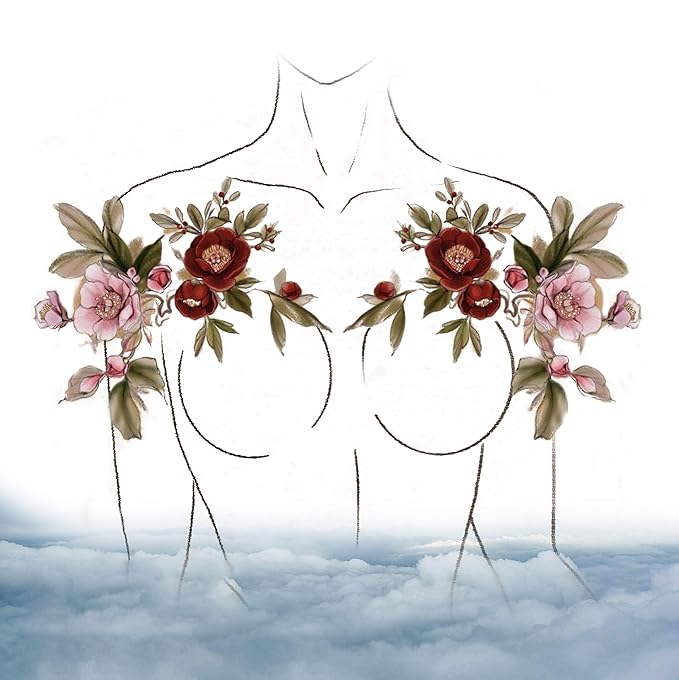 Large Temporary Tattoos Women Temporary Neck Tattoos Temporary Realistic Flower Chest Tattoo for Adults (Temporary Tattoos Sticker 36)
