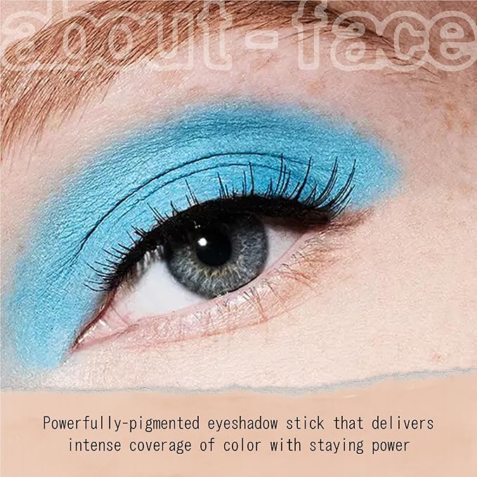about-face Shadowstick – Long-Wear Cream Eyeshadow Stick – Matte & Pearly Finishes – Vegan, Cruelty-Free, Clean Beauty – 0.049 oz (Creature- Matte Blue)