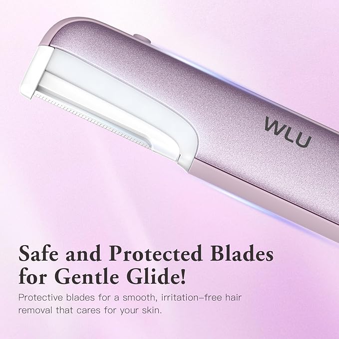 Dermaplaning Tool for Women Face - Edge Technology Sonic Dermaplane Razor for Facial Exfoliation & Peach Fuzz Hair Removal with 10 Refill Blades (Purple)