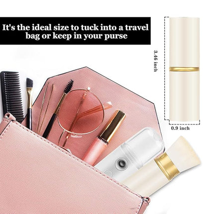 Falliny Retractable Foundation Makeup Brushes, Travel Kabuki Powder Brush Portable Liquid Foundation Sunscreen Brush with Cover for Blending Liquid, Bronzer,Cream or Flawless Powder Cosmetics