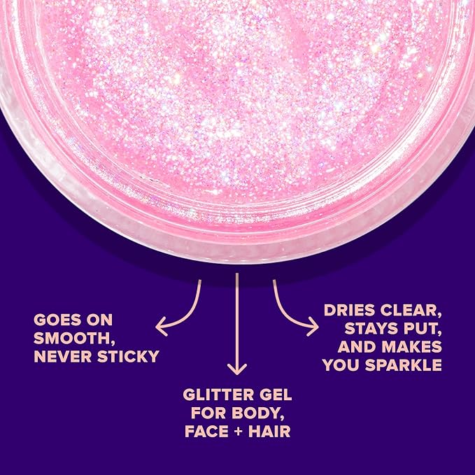 UNICORN SNOT Holographic Face Glitter & Body Glitter Gel: Glitter Makeup, Hair Glitter, Festival Rave and Anime Cosplay, Halloween Costume Makeup - Vegan & Cruelty Free, 1.7 oz Pink Glitter (Flamingo)