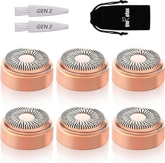Replacement Heads for Flawless Facial Hair Remover, Generation 2, Double Halo Replacement Blades for Finishing Touch Flawless Hair Removal Gen 2, 6 Count