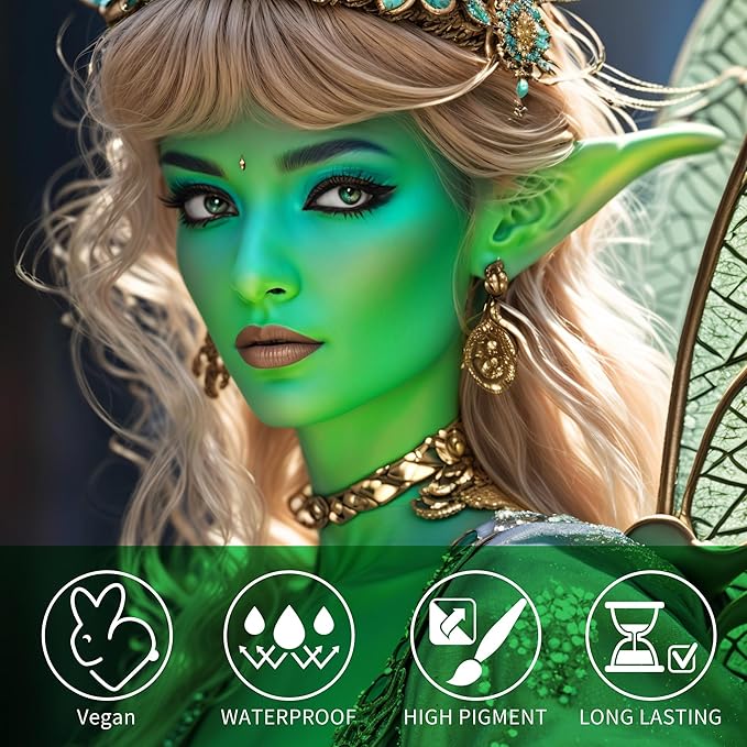 MEICOLY Lime Green Eye Black Stick,Waterproof Eye Black Baseball Softball Football Lacrosse,Hunting Camo Paint,Green Face Body Paint Stick for Halloween SFX Witch Hulk Cosplay Makeup