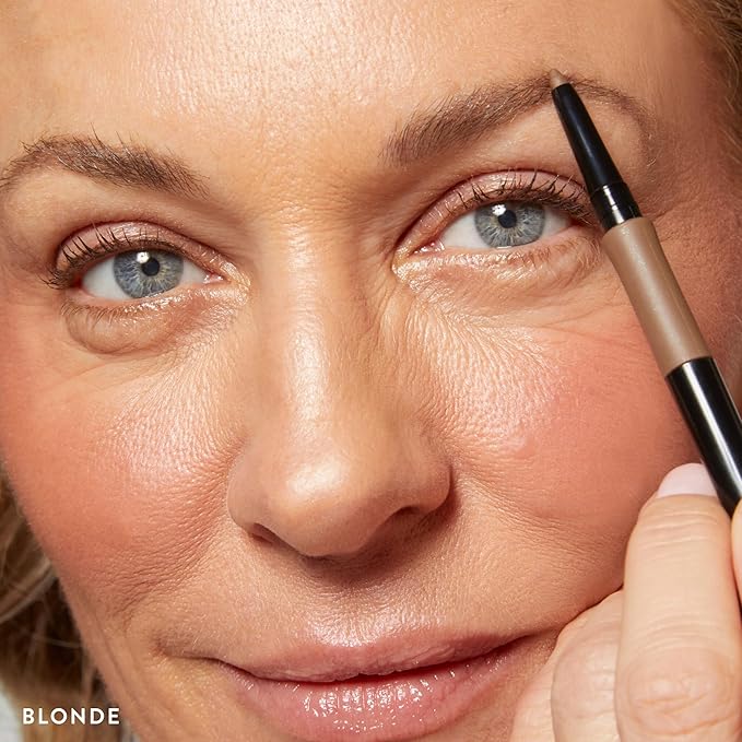 LAURA GELLER NEW YORK INKcredible Waterproof Brow Pencil- Blending Spoolie Brush - Long Lasting Eyebrow Filler (01 Blonde)