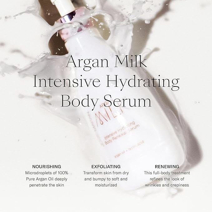 Josie Maran Argan Milk Body Care Gift Set - Intense Hydration Body Serum + Night Cream with a Lightweight Texture - Fast-Absorbing Skin & Body Care Set with Pure Argan Oil (2 Count)