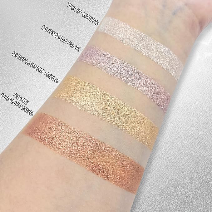 Highlighter Makeup Palette Shimmer Glitter Face Body Illuminator Highlighter Makeup Kit Long Lasting Highly Pigmented Highlighters Makeup Palette #3 Sunflower Gold