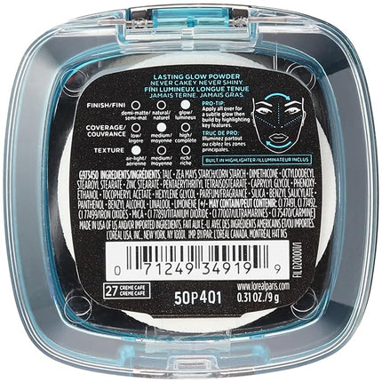 L’Oréal Paris Infallible Pro Glow Pressed Powder, Creme Cafe, 0.31 oz.