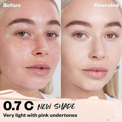 Kosas Revealer Concealer - Medium Coverage Makeup with Hyaluronic Acid, Conceals Dark Circles Under Eyes, Dark Spots and Blemishes + Brightens, Hydrates, Long-Lasting & Vegan, (Tone 0.7 C)