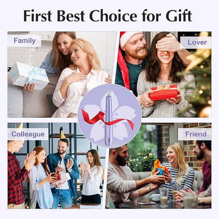 JIASHENG USB Electric Nail Drill, Portable Electric Nail File for Acrylic Gel Nails, Professional Drill Nail Kit Manicure and Pedicure Kit with Drill Bits for Home and Salon Use, Lilac