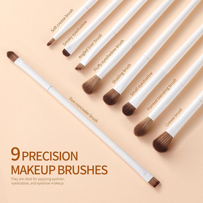 Makeup Brush Set 14Pcs Premium Synthetic Foundation Powder Contour Concealers Eyeshadow Blending Liner Makeup Brushes with Powder Puffs and Brush Bag