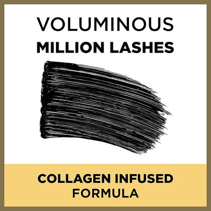 L’Oreal Paris Makeup Voluminous Million Lashes Mascara, Volumizing Collagen Infused Eye Makeup, Amplifying Mascara Brush, Washable, Black, 0.32 Fl Oz., 1 Count