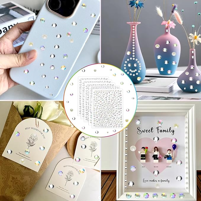 1625 PCS Gem Rhinestones Stickers for Crafts, Face Eye Hair Nail Body Makeup, Glitter Small Festival Jewels Rave Accessories for Women WUINOID