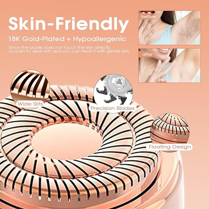 Replacement Heads for Flawless Facial Hair Remover, Generation 2, Double Halo Replacement Blades for Finishing Touch Flawless Hair Removal Gen 2, 6 Count