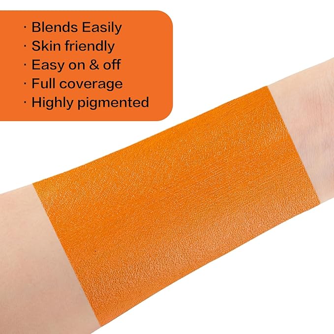 BOBISUKA Orange Face Body Paint, High Pigmented Face Painting Kit for Halloween Makeup, Scary Pumpkin, Tiger Cosplay, Costume, SFX Special Effect and Theme Parties（2.1 Fl.oz）