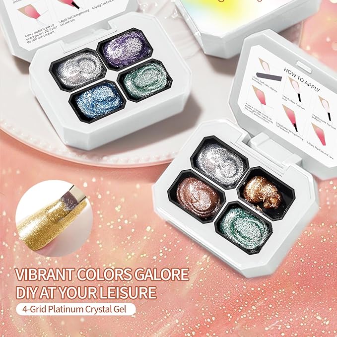 Finger Secret 4 Colors Set Ombre Gel Nail Polish,Gradient Painting GelS with 20pcs Nail Sponges for Gel Paint for Nails Art can be Painted in Salon or Home Use (k10)