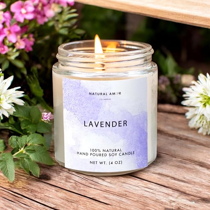 Natural Amor Lavender Blanket Spa Gift for Women 8pcs, Birthday Gift for Women, Self Care Gift