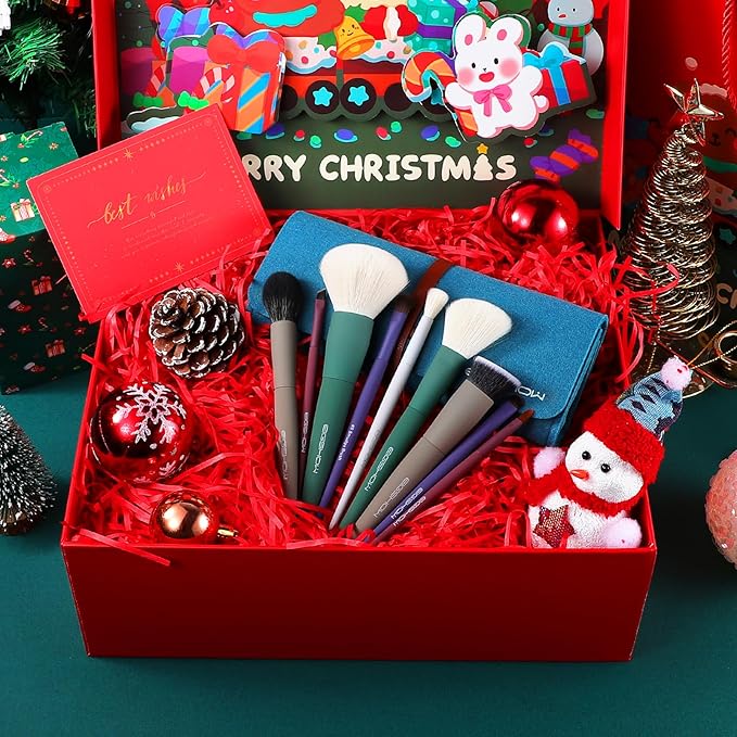 Makeup Brushes, EIGSHOW 5 Color Essential Travel Makeup Brush Set with Ultra Soft Synthetic Fibers for Powder Blush Concealer Contouring Highlighting