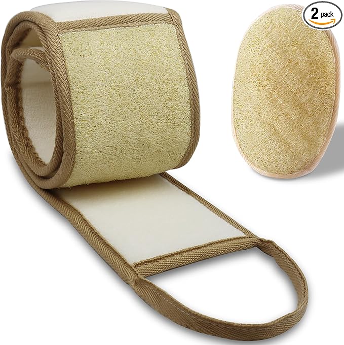 50 Inch Extra Long Exfoliating Natural Loofah Back Scrubber Loofah Sponge Back Scrubber for Shower for Men Women