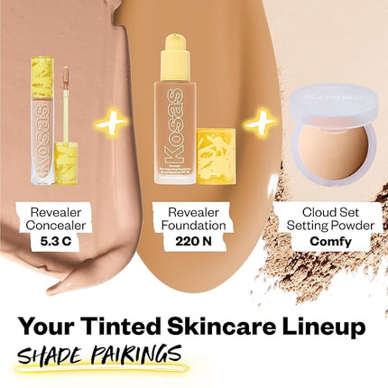 Kosas Revealer Concealer - Medium Coverage Makeup with Hyaluronic Acid, Conceals Dark Circles Under Eyes, Dark Spots and Blemishes + Brightens, Hydrates, Long-Lasting & Vegan, (Tone 5.3 C)