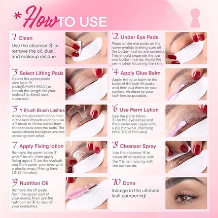 Lash Lift kit at Home Salon: Professional Eyelash Perm Kit for Beginner - Eyelash Eyebrow Curling Set Glue Upgraded Version