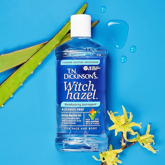 T.N. Dickinson's Witch Hazel Alcohol-Free Moisturizing Astringent, Made with 100% Natural Witch Hazel 16 oz (Pack of 2)