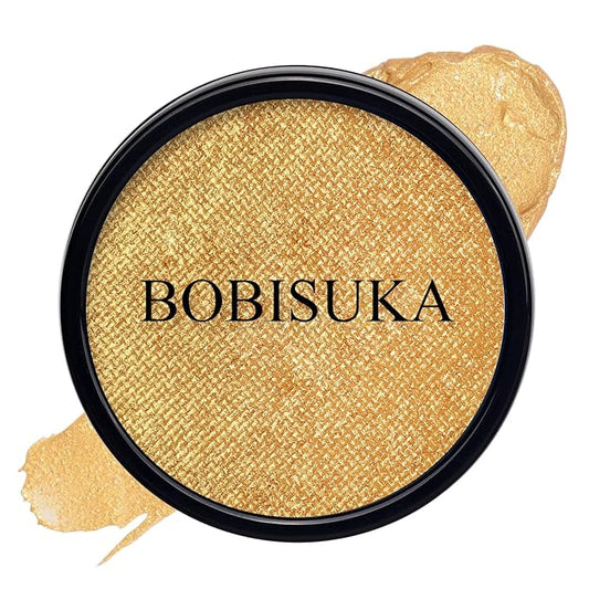BOBISUKA Metallic Gold Face Body Paint, Water-Based Face Painting Kit & Body Paints, Facepaint for Adults Halloween Golden Masquerade Mask & Skull Special Effects Art Make-Up Costume Cosplay & Theater