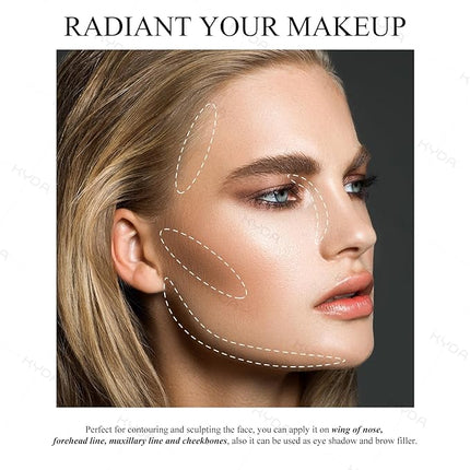 KYDA Face Sculpting Contour Palette, Matte with Micro Pearl Finish Baked Contour Powder, Ultra-fine Lightweight, Blendable Buildable Coverage, Multiuse Face Bronzer Compact-BRONZER