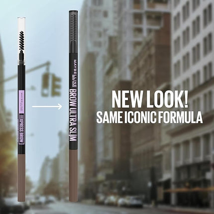 Maybelline Express Brow Ultra Slim Eyebrow Makeup, Brow Pencil with Precision Tip and Spoolie for Defined Eyebrows, Soft Brown, 1 Count (Packaging May Vary)