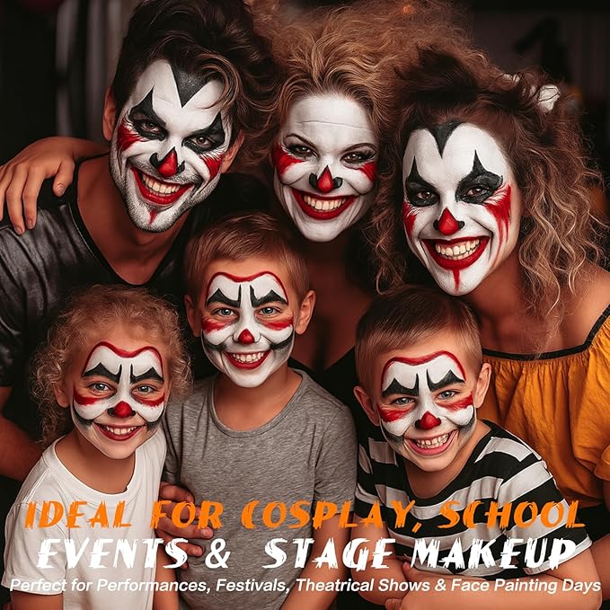 BOBISUKA Red Face Body Paint Stick Washable Water-Based Face Paint Makeup Stick for Halloween Clown, Joker, Goth, Devil, Skeleton, Skull, Cosplay, SFX, Sports Eye Black & Costume Party