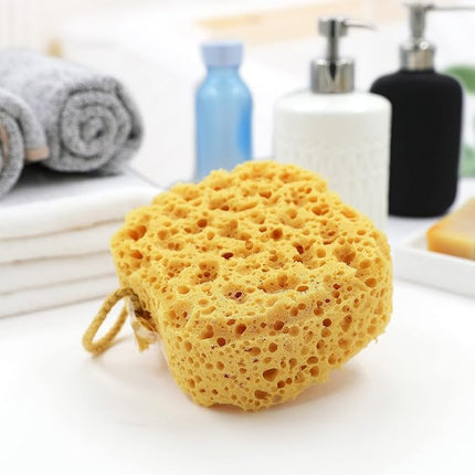 myHomeBody Bath Sponge, Foam Loofah, Body Scrubber for Bathing, Exfoliating Shower Pouf for Shower - Large Size, Lots of Lather, Square, 3 Pack