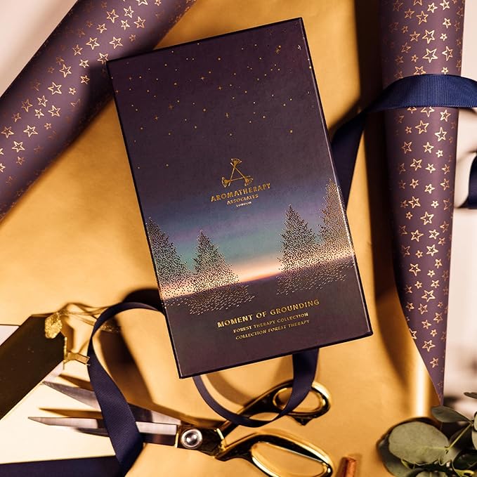 Aromatherapy Associates Moment of Grounding. Luxurious Gift Set Includes Forest Therapy Bath & Shower Gel, Pure Essential Oil Blend, and Candle (1 count)