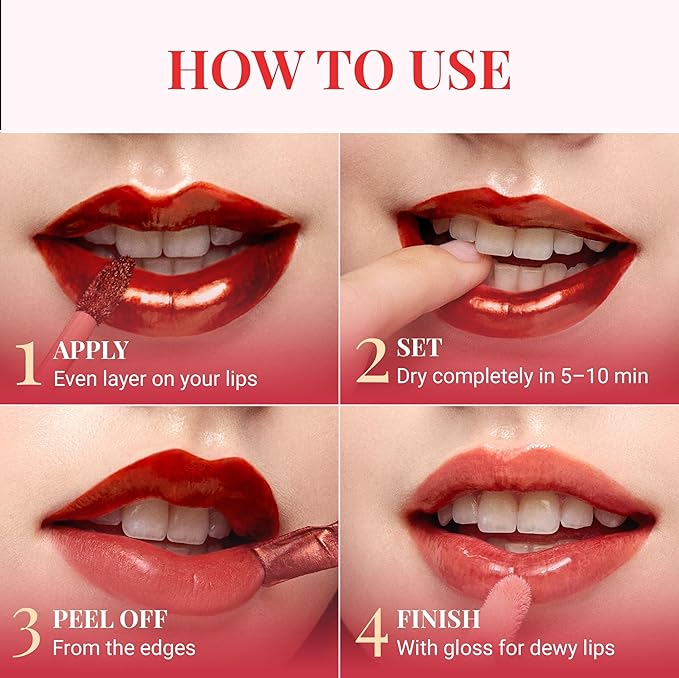 Peripera Ink Peel Off Lip Stain - Long Lasting, Transfer-Proof, Waterproof Korean Lip Tint with Color-Changing Peel-Off Formula (03 PEANUT ROSE)