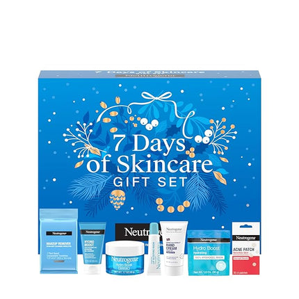 Neutrogena 7 Days of Skincare Set ($56.00 Value), Daily Skin Care Essentials – Face Wash, Facial Moisturizer, Makeup Remover Wipes, Pimple Patches & More, 7 Full & Travel Size Toiletries