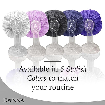 DONNA Super Jumbo Shower Cap – Comfortable Elastic Band, 100% Waterproof Hair Cap for Long Hair, Braids & Thick Styles, Reusable Big Shower Cap for Women, Keeps Hair Dry & Protected, PINK