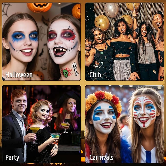 White Teeth Paint, Instant Bright White Vampire Tooth Costume -No Streak, Long Last Tooth Makeup FX Paint, Professional Cosplay Teeth for Cosplay, Halloween Makeup & Special Effects