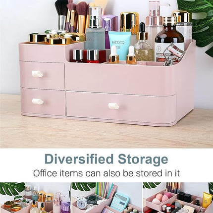 ONXE Makeup Organizer with Drawers,Large Capacity Countertop Organizer for Vanity,Bathroom and Bedroom Desk Cosmetics Organizer for Skin Care,Brushes, Eyeshadow, Lotions, Lipstick, Nail Polish