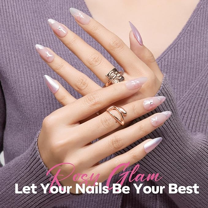 modelones Glazed Pink Nail Polish, Shimmer Pearl Pink 15 ml Quick Dry Nail Lacquer Strengthener Long Last Shine Fingernail Toe Nail Art DIY Home Travel Manicure Gift for Women Girls 0.5 Fl Oz